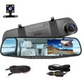 thumbnail image 1 of Single recording 4.3-inch LCD DVR Rearview mirror Dashboard camera Rearview Camera 170° Wide Angle dual lens Driving recorder Front and rear dashboard camera video Full HD built-in g sen, 1 of 6