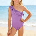 thumbnail image 2 of Girls Swimsuits Bathing Suits for Girls Swimsuit for Toddlers and Kids Solid Color Bathing Suit Ideal for Spring and Summer Beach Pool, 2 of 5