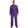 thumbnail image 1 of CHICTRY Mens Work Overalls Long Sleeve Button Up Coveralls Mechanic Uniforms One Piece Jumpsuit Purple L, 1 of 5