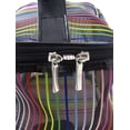 thumbnail image 2 of Unique Bargains Traveling Zipper Closure Rainbow Stripe Mesh Cosmetic Makeup Bag Holder w Mirror Black, 2 of 3