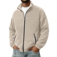 thumbnail image 2 of SYwaren Men's Basic Fleece Jacket Full Zip Mock Neck Long Sleeve Casual Solid Color with Pockets, 2 of 8
