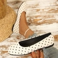thumbnail image 4 of Miluxas Women's Polka Dots Ballet Flats Closed Square Toe Slip On Flat Shoes Beige 9(42), 4 of 9