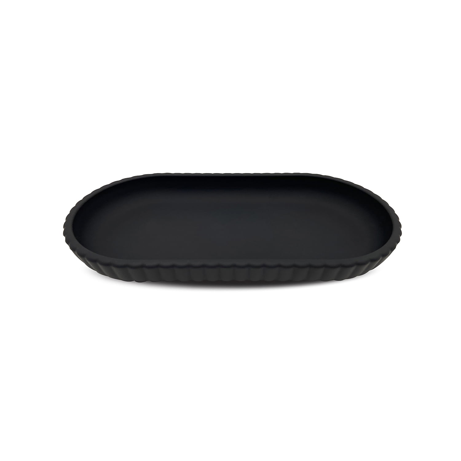 (3 pack) Mainstays Rubberized Plastic Ribbed Accessory Tray, Black