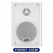 Acoustic Audio by Goldwood AA351W 2 Way High Performance Indoor Outdoor 500W Speakers with Powerful Bass (1 Pair, White)
