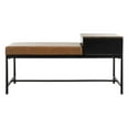 thumbnail image 4 of SAFAVIEH Maruka Upholstered Bench with Pull-Out Drawer, Lt Brown/Black, 4 of 15