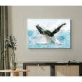 thumbnail image 2 of HFDF Canvas Print Wall Art Watercolor Humpback Whale Breaching Ocean Animals Marine Life Illustrations Realism Nautical Scenic Relax/Calm Multicolor for Living Room, Bedroom, Office 24x16inch Framed, 2 of 5