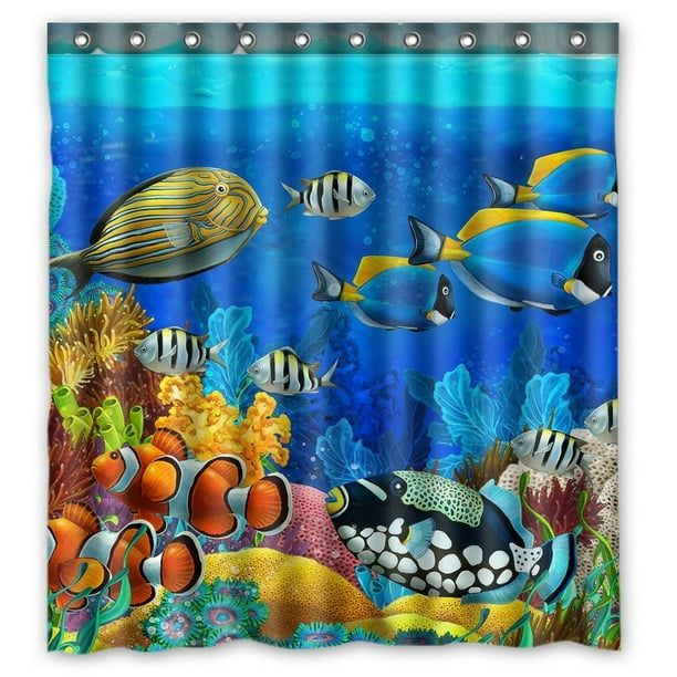 GCKG Sea Seabed Fish Corals Underwater Ocean Tropical Fish Waterproof