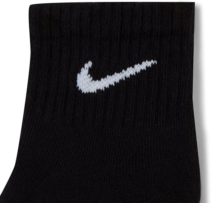 Nike Everyday Cushion Breathable Ankle Training Socks (6 Pair) Large Black/White