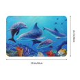thumbnail image 3 of Dolphin Bath Mat Ocean Bathroom Rug Non Slip Doormat Soft Comfortable Water Absorption Floor Mat 16x24 Inch, 3 of 8