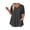 Dark Gray, variant on Plus Size Shirts For Women Short Sleeve V-Neck Casual Tunic T-Shirt With Side Pockets Solid Color Loose Fit Flowy Hem Tee Tops For Outings White 3XL