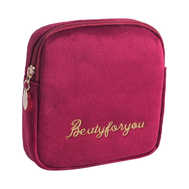 Bolsa De Almacenamiento De Toallas Sanitarias 13x13x4cm Bolsa Para Copa Menstrual Para Ni?as, Adolescentes Y Mujeres, Color Rojo SM SunniMix Bolsa de período portátil