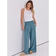 thumbnail image 3 of ANRABESS Women Linen Palazzo Pants Summer Boho Wide Leg High Waist Casual Lounge Pant 2026 Beach Travel Vacation Outfits Lake S, 3 of 10