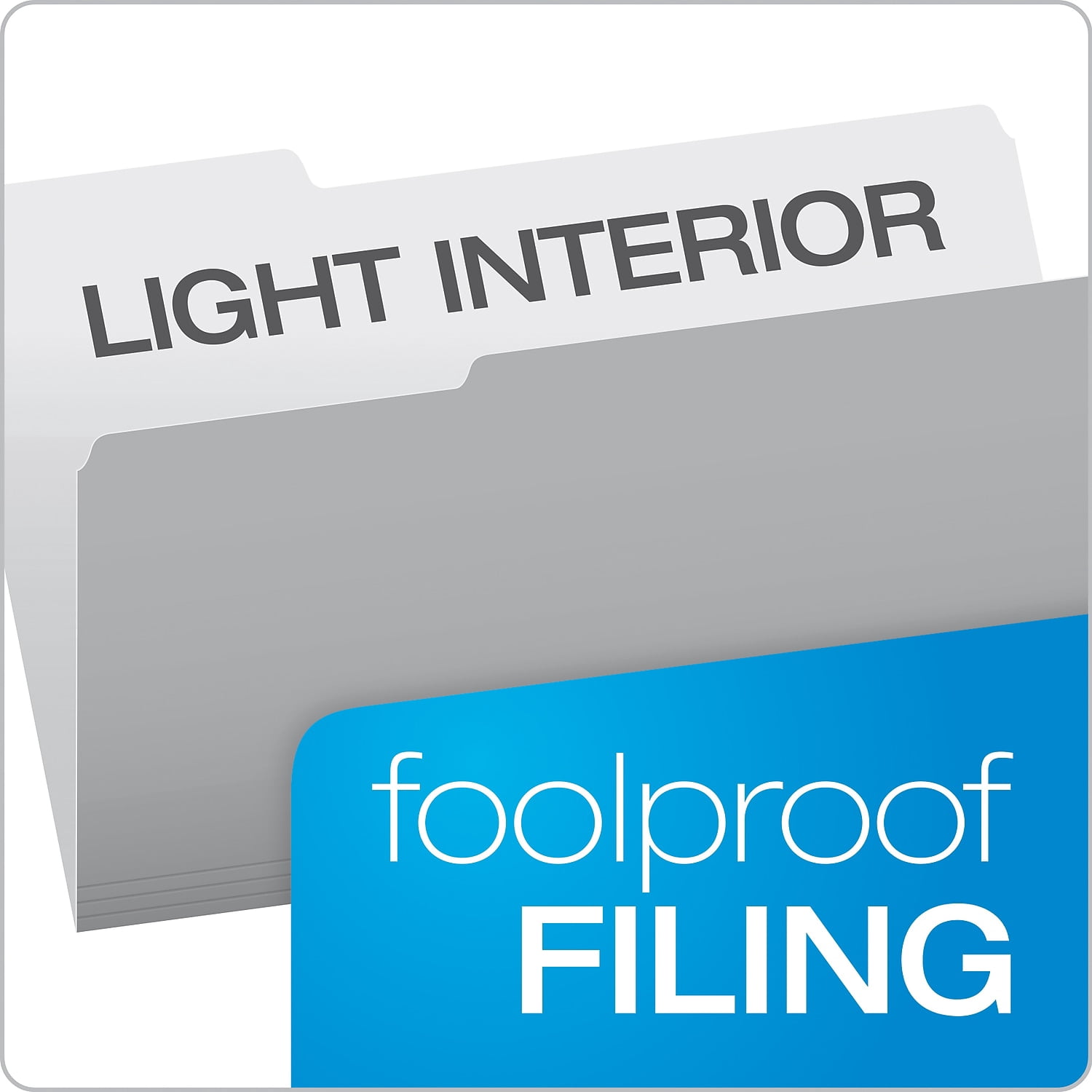 Interior File Folders, 1/3-Cut Tabs, Legal Size, Gray, 100/Box
