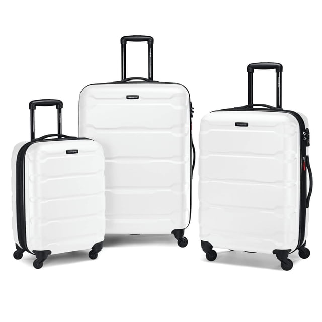 Set de equipaje Samsonite Omni PC Hardside, expandible, 3 piezas, blanco