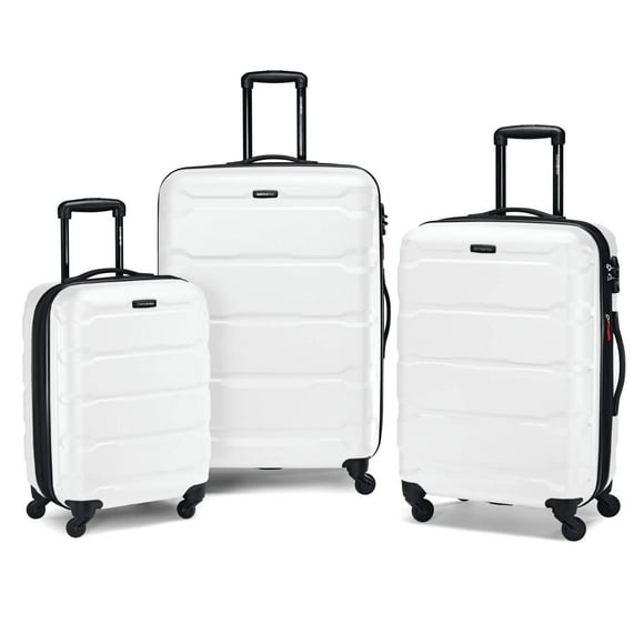 Set de equipaje Samsonite Omni PC Hardside, expandible, 3 piezas, blanco