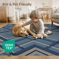 thumbnail image 4 of ODIKA 8'x10' Washable Area Rug Solid Structured That Layout Lines Balanced Couch Navy Geometric for Dining Room, Large Office, Lounge, Non-Slip Chair-Friendly Mat, 4 of 7