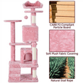 thumbnail image 5 of Alden Design 54.5" H Double Condo Cat Tree with Scratching Post Tower, Pink, 5 of 8