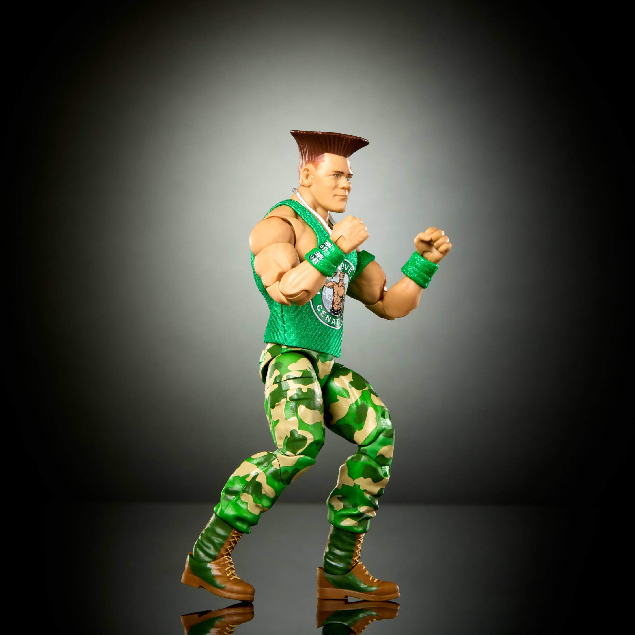 WWE X Street Fighter John Cena Action Figure & Accessories, 6-inch Collectible Guile Mashup Set