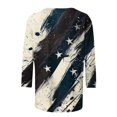 thumbnail image 5 of Womens 4Th of July Summer T-Shirts Independence Day Tunic Tops Crew Neck 3/4 Length Sleeve Top American Flag Graphic Tunic Blouses Retro Dressy Tunics Summer Going Out Outfits 2025, 5 of 5
