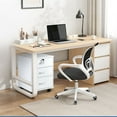 thumbnail image 6 of Clipop 3 Drawers Mobile File Cabinet,Lockable Wooden Rolling Filing Cabinet,A4 Sized Documents,White, 6 of 11