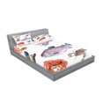 thumbnail image 2 of Ambesonne Fish Fitted Sheet & Pillow Sham Set, Sea Animals Watercolor, Full, Mustard Navy, 2 of 2