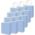 thumbnail image 2 of 100PCS Gift Bag with Handles Bulk Light Blue Paper Bags Multiple Uses (8.3"x3"x6"inch Small Size), 2 of 11