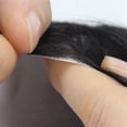 thumbnail image 2 of Men Replacement Toupee Systems Thin Skin V-looped Full PU Base Mens Wig Units Natural Black 120% Straight Real Human Hair Piece Male Hair Prosthesis, 2 of 4