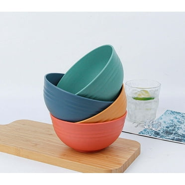 5.7 Inch Large Deep Plastic Bowl Set of 4 Pieces,Unbreakable And Reusable Light Weight Plates Mugs Easy to Carry And Clean