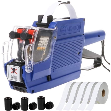 MX6600 Label Maker Machine,2 Line 20 Bit Price Tag Gun, Labeler-Sticker ...