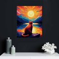 thumbnail image 4 of PIKWEEK  Starry Night Van Gogh Inspired American Shorthair Cat Looking Beyond Mountains Meditation Peace Pet Family  Art Print Poster Wall Decor AP106 16x20 in, 4 of 4