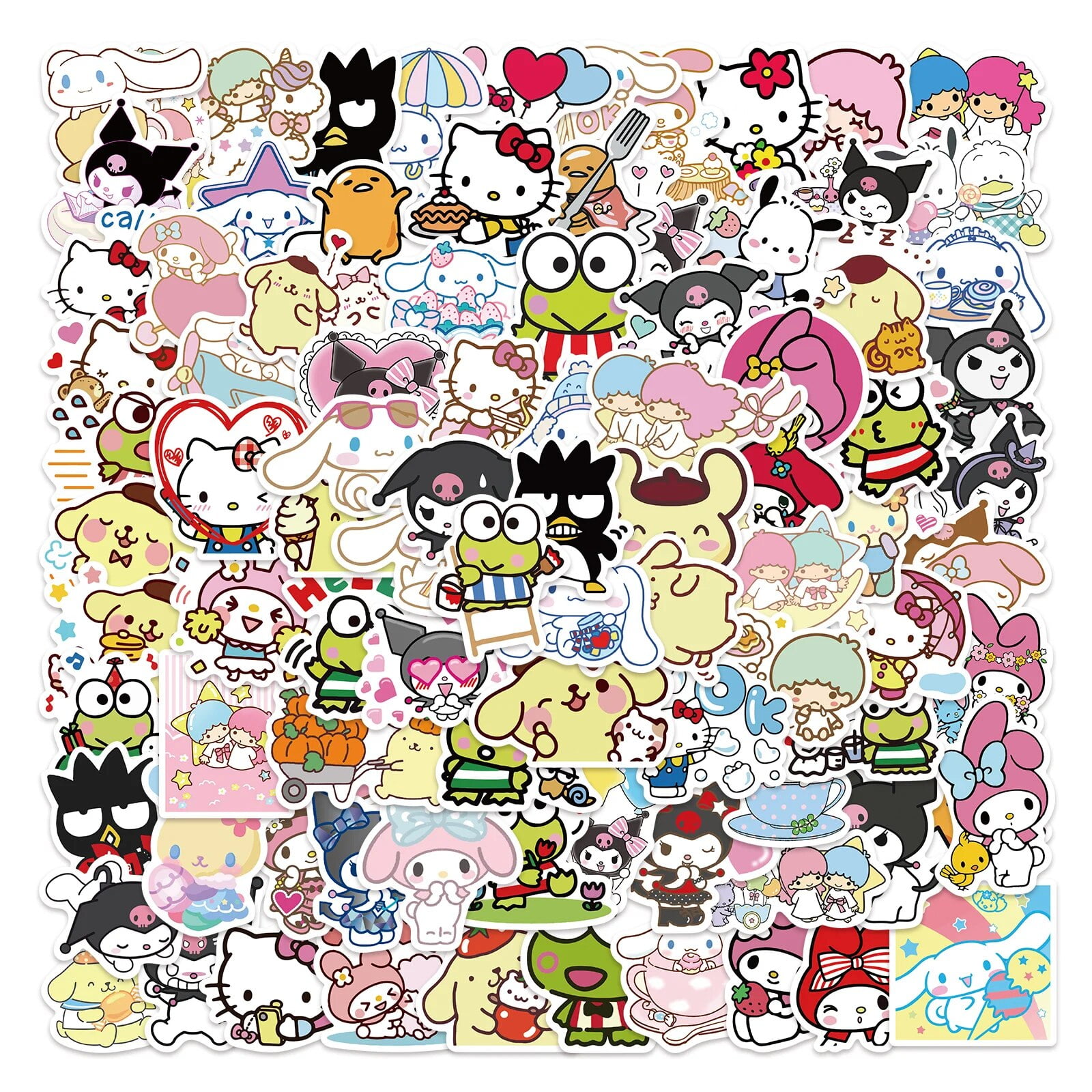 WDAIDJ My Melody, Kuromi Hello Kitty Kawaii DIY Lil' Sticker