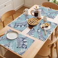 thumbnail image 5 of Blue Palm Tree Placemats Set of 2 Summer Tropical Plants Botanical Floral Place Mats Indoor Wipeable Table Mats Washable Cloth Dining Table Placemats for Kitchen Holiday Party Home Decor 13x19 Inch, 5 of 9
