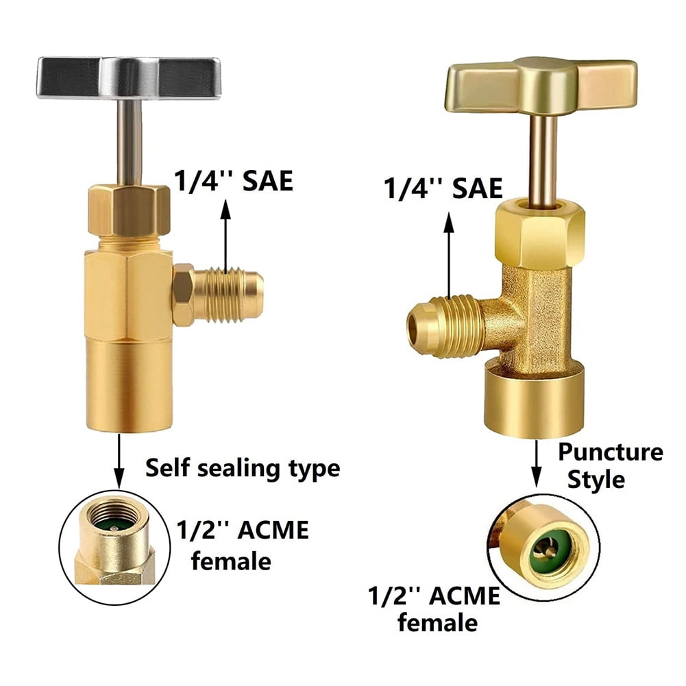 A/C R134A Refrigerator Freon Recharge Kit with Piercing Valves