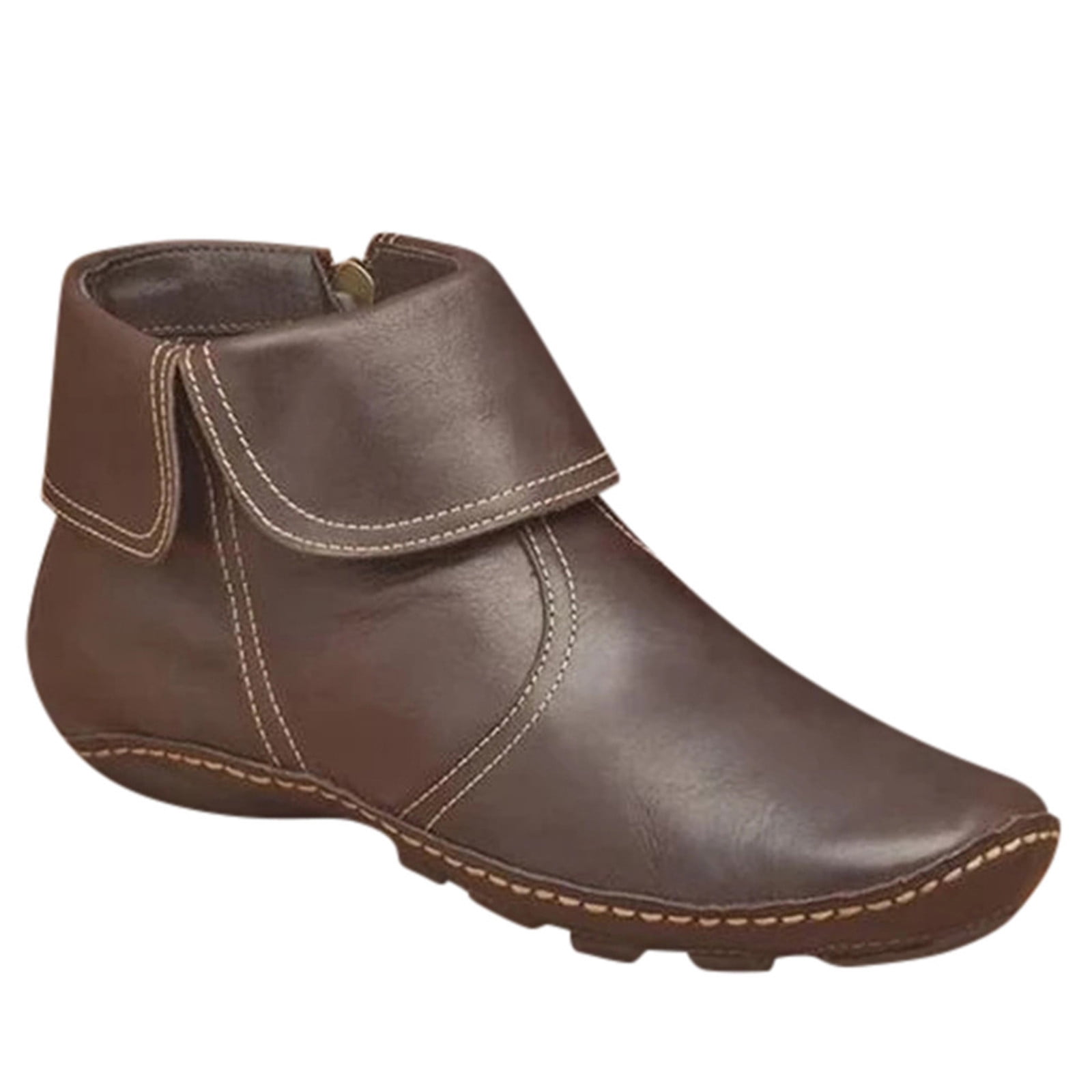 EGNMCR Ankle Boots for Women Women's Casual Flat Retro
