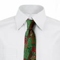 thumbnail image 2 of Christmas Necktie, Tree Pines Swirl Dot, Dress Tie, 3.7", Dark Coral Dark Green, by Ambesonne, 2 of 3