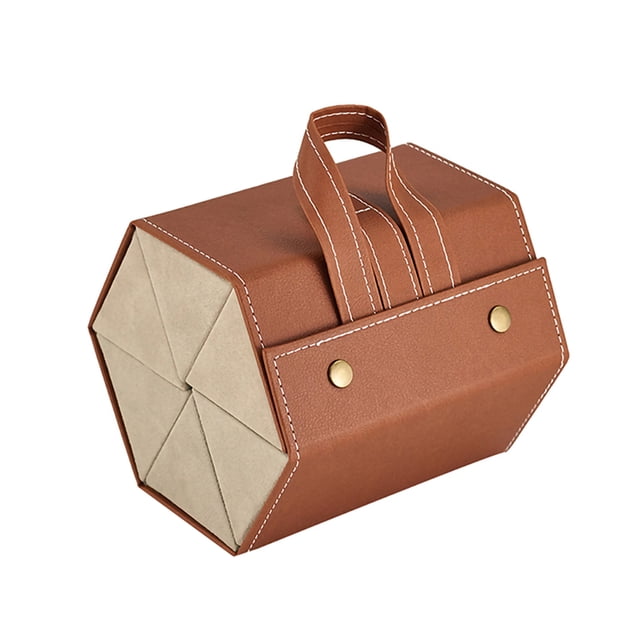 Organizador de anteojos de cuero plegable 2/3/4/5/6 caja de almacenamiento de gafas de sol de múltiples ranuras portátil de viaje para gafas Almacenamiento y organización del hogar L6400 marrón Inteprter HA003745-02B