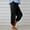 Black, variant on Womens Plus Summer Casual Loose Cotton And Linen Pocket Solid Trousers Pants