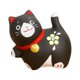 thumbnail image 1 of Figura de gato de la suerte de cerámica hecha a mano, adorno para tablero de automóvil, adornos pequeños para Negro, 1 of 7