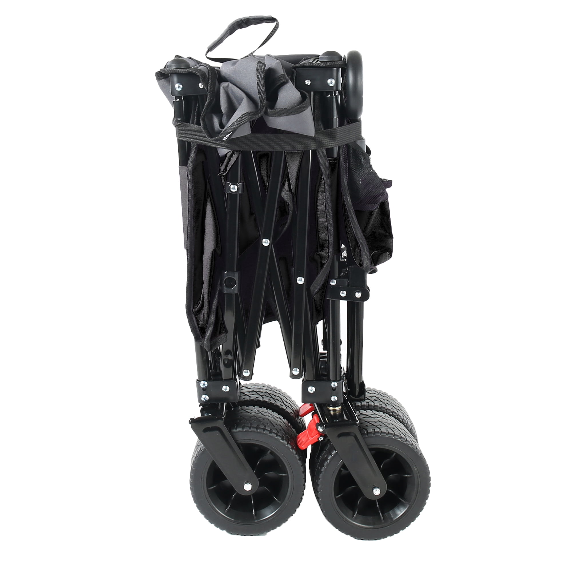 Foldable Utility Wagon with Canopy Awning 520 lbs Capacity All-Terrain Wheels Beach Camping Cart