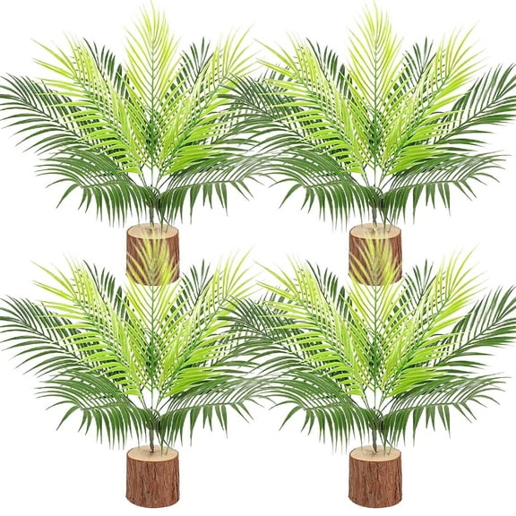 Taotanxi Artificial Palm Plants Leaves Imitation Fake Palm Tree Leaves Decor Greenery Faux Tropical Faux Plants Fronds for Home Garden Hawaiian Party Jungle Party Decor(2 Pieces)