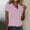 Pink, variant on HaoXianJian Plus Size Womens Shirt Short Sleeve Button Crew Neck Shirt Stripe Print Top for Women 2025 Loose Fits T Shirt Summer Tee Shirts Going Out Top 4X 5X