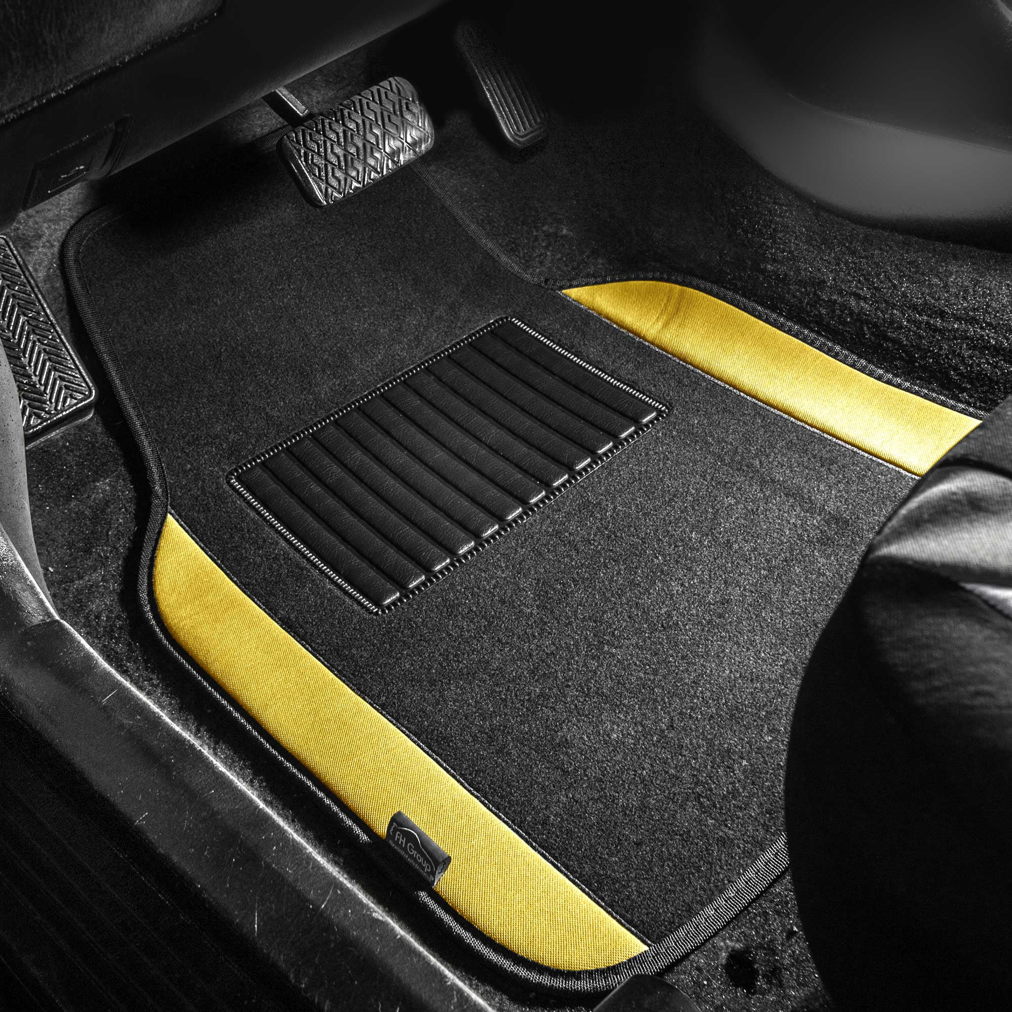 yellow car floor mats