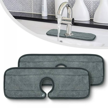 

Faucet Splash Catcher Upgrade Thicken Kitchen Faucet Absorbent Mat Sink Splash Guard Behind Faucet Sink Drip Catcher - Drying Mat Racks for Countertop Bathroom Farmhouse RV (17.7x4.5 2 Pack)