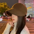 thumbnail image 2 of SikaFu Winter Warm Velvet Lined Bonnet Hats Fashion Outdoor Adjustable Fordable Hat Solid Color Female Lady Bucket Cap Gorras, 2 of 6
