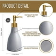thumbnail image 5 of ABCISI Soap Dispenser, 280ml Liquid Soap Dispenser with Gold Pump for Kitchen Bathroom, Refillable Countertop Lotion Ceramics Hand Soap Dispenser for Shower (Gray), 5 of 11