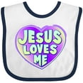 thumbnail image 3 of Inktastic Jesus Loves Me Boys or Girls Baby Bib, 3 of 4