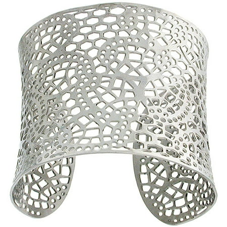 Stainless-Steel Pebble Styling Slip-On Cuff Bracelet