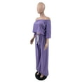 thumbnail image 6 of Off-Shoulder Pants & Crop Top Set (L, Purple), 6 of 8