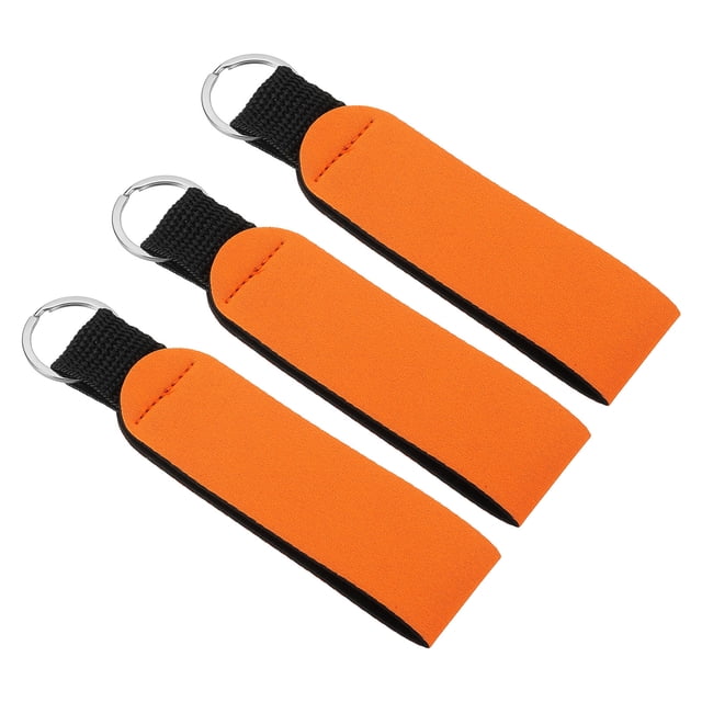 Llaveros de muñeca de neopreno Uxcell, lanyard de sublimación a prueba de agua, 3 piezas, naranja