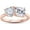 Rose, variant on 925 Sterling Silver 14K Rose Gold Plating Heart Shape & Cushion Cut White Diamond Toi Et Moi 2-Stone Wedding Engagement Ring For Women